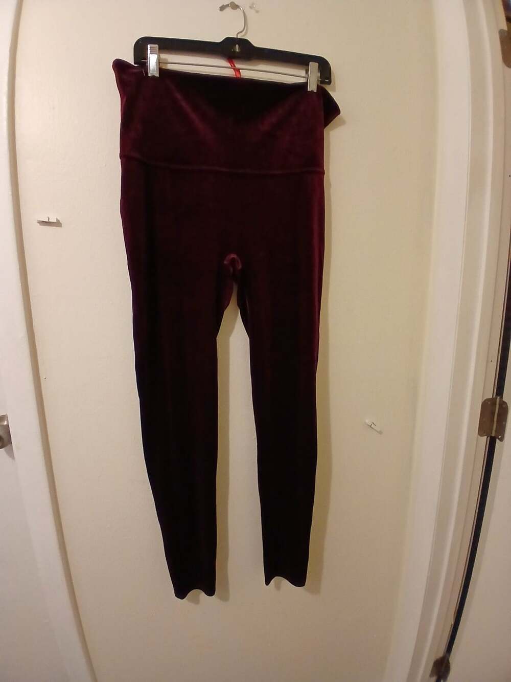 Spanx Velvet Leggings Burgundy